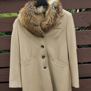 MODA International Women's Trench Coat w/Faux Fur Collar - XL